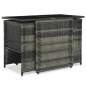 Preview:  3-tlg. Bistro-Set mit Auflagen Poly Rattan Grau
