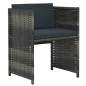 Preview:  3-tlg. Bistro-Set mit Auflagen Poly Rattan Grau