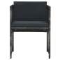 Preview:  3-tlg. Bistro-Set mit Auflagen Poly Rattan Grau