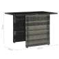Preview:  3-tlg. Bistro-Set mit Auflagen Poly Rattan Grau