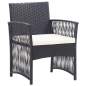 Preview:  4-tlg. Garten-Lounge-Set mit Auflage Poly Rattan Schwarz