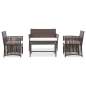 Preview:  4-tlg. Garten-Lounge-Set mit Auflage Poly Rattan Braun