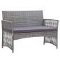 Preview:  4-tlg. Garten-Lounge-Set mit Auflage Poly Rattan Anthrazit