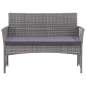 Preview:  4-tlg. Garten-Lounge-Set mit Auflage Poly Rattan Anthrazit