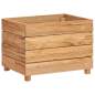 Preview:  Hochbeet 50x40x38 cm Massivholz Teak und Stahl