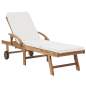 Preview:  Sonnenliege mit Auflage Massivholz Teak Creme