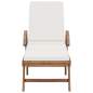 Preview:  Sonnenliege mit Auflage Massivholz Teak Creme