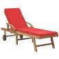 Preview:  Sonnenliege mit Auflage Massivholz Teak Rot