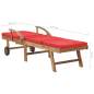 Preview:  Sonnenliege mit Auflage Massivholz Teak Rot