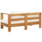 Preview: Gartensofa mit Kissen 140 cm Akazien Massivholz Cremeweiß Preview: Gartensofa mit Kissen 140 cm Akazien Massivholz Cremeweiß