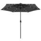 Preview:  Sonnenschirm mit LED-Leuchten & Aluminium-Mast 270 cm Anthrazit