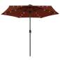 Preview:  Sonnenschirm mit LED-Leuchten Alu-Mast 270 cm Terracotta-Rot