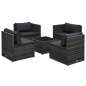 Preview:  5-tlg. Garten-Sofagarnitur mit Auflagen Poly Rattan Grau