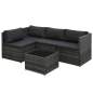 Preview:  5-tlg. Garten-Sofagarnitur mit Auflagen Poly Rattan Grau