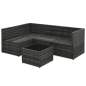 Preview:  5-tlg. Garten-Sofagarnitur mit Auflagen Poly Rattan Grau