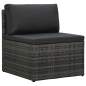 Preview:  5-tlg. Garten-Sofagarnitur mit Auflagen Poly Rattan Grau