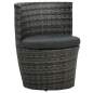 Preview:  3-tlg. Bistro-Set mit Auflagen Poly Rattan Grau