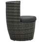 Preview:  3-tlg. Bistro-Set mit Auflagen Poly Rattan Grau