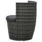 Preview:  3-tlg. Bistro-Set mit Auflagen Poly Rattan Grau