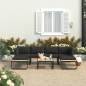 Preview: 4-tlg. Garten-Ecksofa-Set mit Auflagen Aluminium und WPC