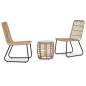 Preview:  3-tlg. Bistro-Set Poly Rattan Eiche