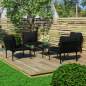 Preview:  5-tlg. Garten-Lounge-Set mit Auflagen Schwarz PVC 