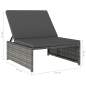 Preview:  Outdoor-Lehnstühle 2 Stk. mit Tisch Grau Poly-Rattan