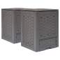 Preview:  Gartenkomposter 2 Stk. Braun 60x60x83cm 600 L Kunststoff Rattan