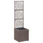 Preview:  Pflanzkübel mit Rankgitter 1 Topf 30x30x107 cm Poly Rattan Braun