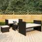 Preview:  5-tlg. Garten-Lounge-Set mit Auflagen Poly Rattan Schwarz