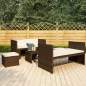 Preview:  5-tlg. Garten-Lounge-Set mit Auflagen Poly Rattan Braun