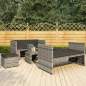 Preview:  5-tlg. Garten-Lounge-Set mit Auflagen Poly Rattan Grau