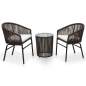 Preview:  3-tlg. Bistro-Set mit Kissen PE-Rattan Braun  