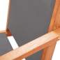 Preview:  Gartenstuhl mit Fußablage Grau Eukalyptus Massivholz Textilene 