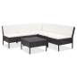 Preview:  6-tlg. Garten-Lounge-Set mit Auflagen Poly Rattan Schwarz