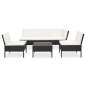 Preview:  6-tlg. Garten-Lounge-Set mit Auflagen Poly Rattan Schwarz
