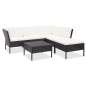 Preview:  6-tlg. Garten-Lounge-Set mit Auflagen Poly Rattan Schwarz