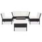 Preview:  6-tlg. Garten-Lounge-Set mit Auflagen Poly Rattan Schwarz