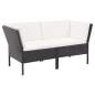 Preview:  6-tlg. Garten-Lounge-Set mit Auflagen Poly Rattan Schwarz