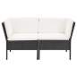 Preview:  6-tlg. Garten-Lounge-Set mit Auflagen Poly Rattan Schwarz