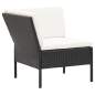 Preview:  6-tlg. Garten-Lounge-Set mit Auflagen Poly Rattan Schwarz