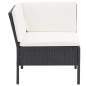 Preview:  6-tlg. Garten-Lounge-Set mit Auflagen Poly Rattan Schwarz