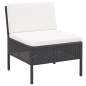 Preview:  6-tlg. Garten-Lounge-Set mit Auflagen Poly Rattan Schwarz