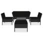 Preview:  6-tlg. Garten-Lounge-Set mit Auflagen Poly Rattan Schwarz