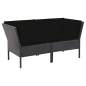 Preview:  6-tlg. Garten-Lounge-Set mit Auflagen Poly Rattan Schwarz