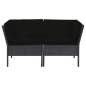 Preview:  6-tlg. Garten-Lounge-Set mit Auflagen Poly Rattan Schwarz