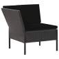 Preview:  6-tlg. Garten-Lounge-Set mit Auflagen Poly Rattan Schwarz