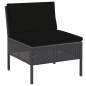 Preview:  6-tlg. Garten-Lounge-Set mit Auflagen Poly Rattan Schwarz