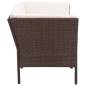 Preview: 6-tlg. Garten-Lounge-Set mit Auflagen Poly Rattan Braun