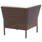 Preview: 6-tlg. Garten-Lounge-Set mit Auflagen Poly Rattan Braun